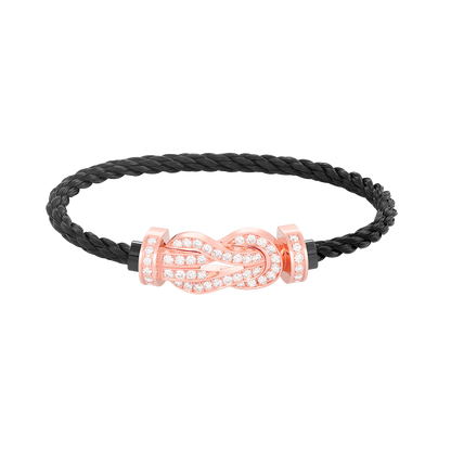 [AuraEcho]CHANCE LARGE 8 FIGURE BUCKLE FULL DIAMOND BRACELET ROSE GOLD