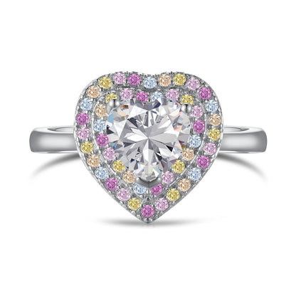 [AuraEcho]Delicate Ebullient Heart Shape Wedding Ring