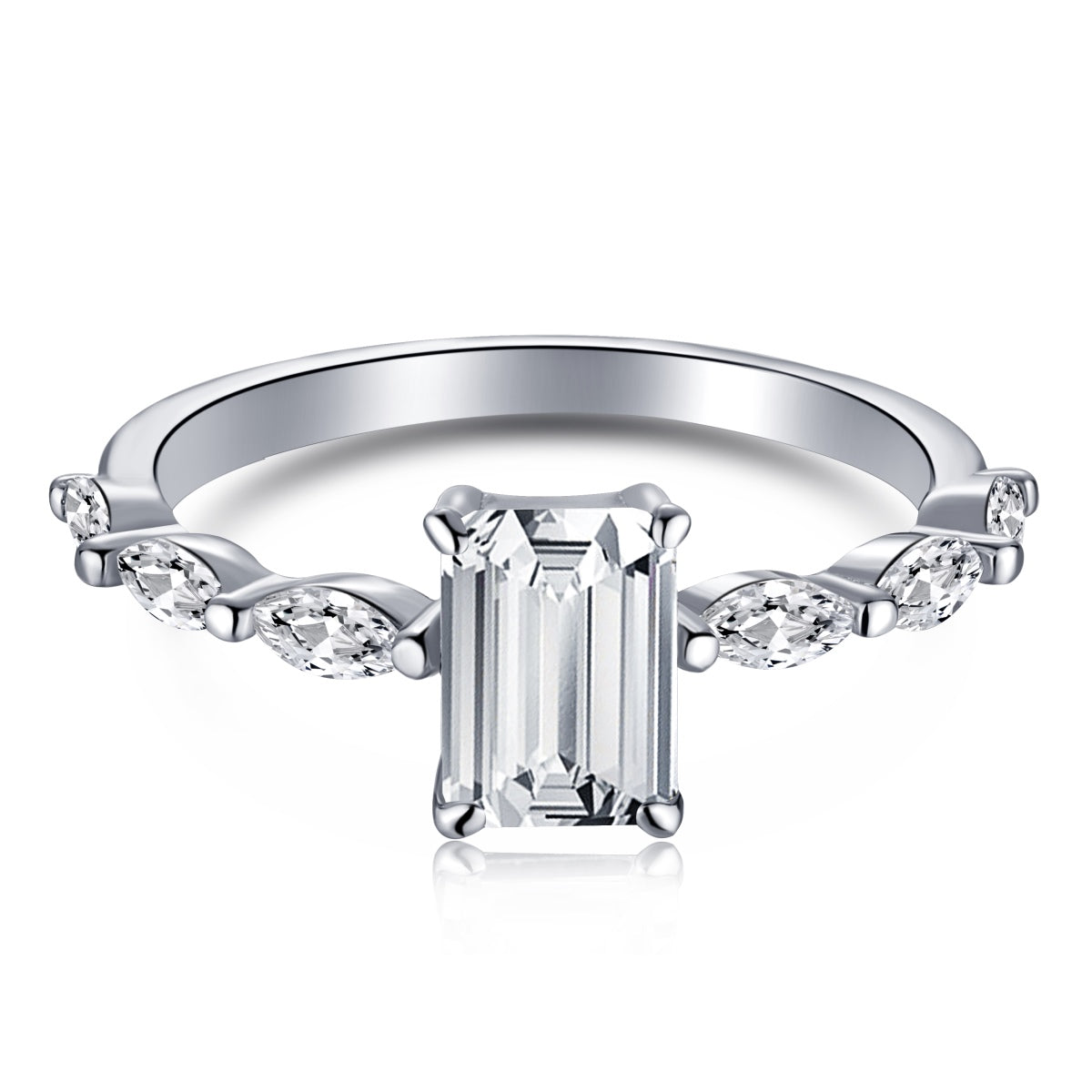 [AuraEcho]1.0 Carat Dainty Resplendent Radiant Cut Daily Ring