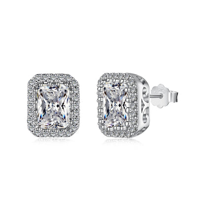 [AuraEcho]1.0 Carat Luxurious Dainty Emerald Cut Daily Earrings