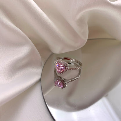 [AuraEcho]Eternity Splashy Romantic Heart Shape Lover Ring