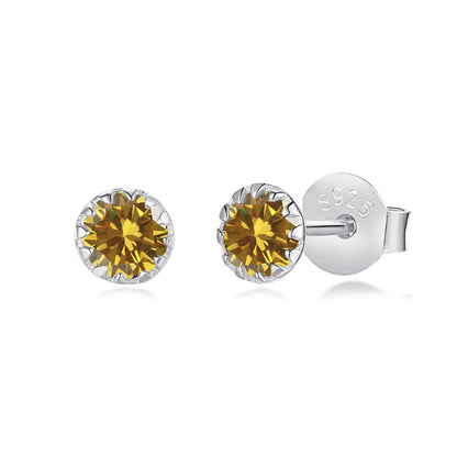 [AuraEcho]Sparkling Colorful Round Shape Earrings
