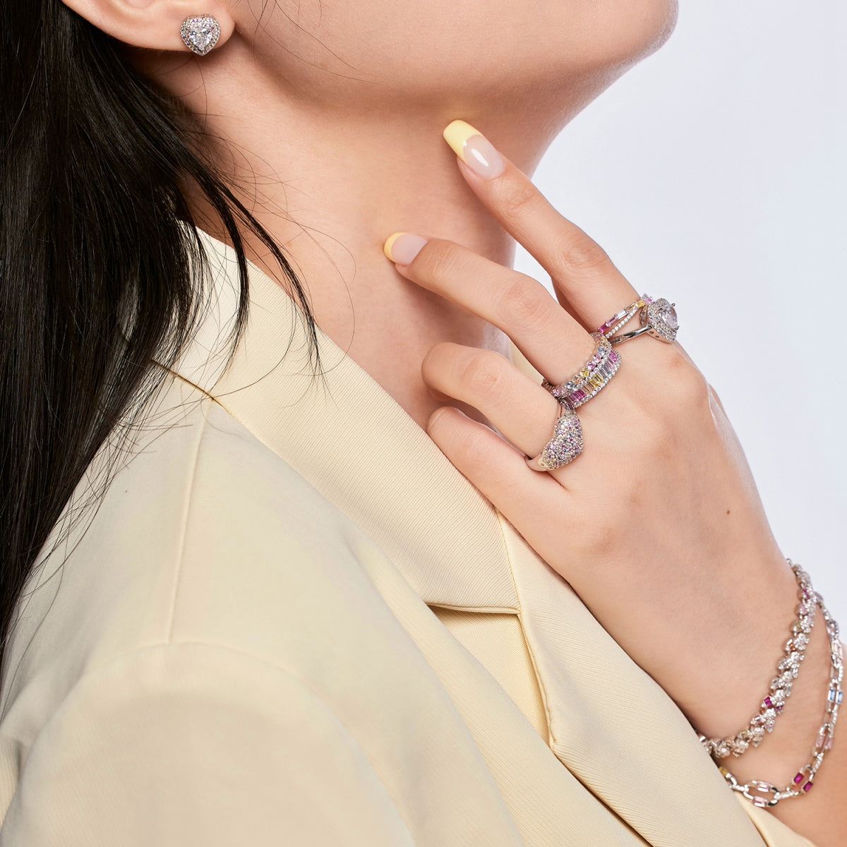 [AuraEcho]Delicate Ebullient Heart Shape Wedding Ring