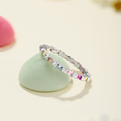 [AuraEcho]Charming Colorful Round Cut Daily Ring