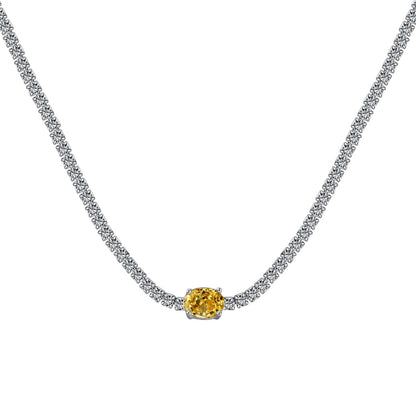[AuraEcho]1.0 Carat Shining Oval Cut Necklace