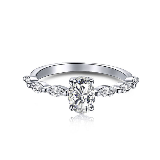 [AuraEcho]0.75 Carat Luxurious Vibrant Elongated Cushion Cut Daily Ring