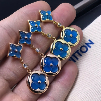 [AuraEcho]STAR AND SUN AGATE DIAMOND EARRINGS