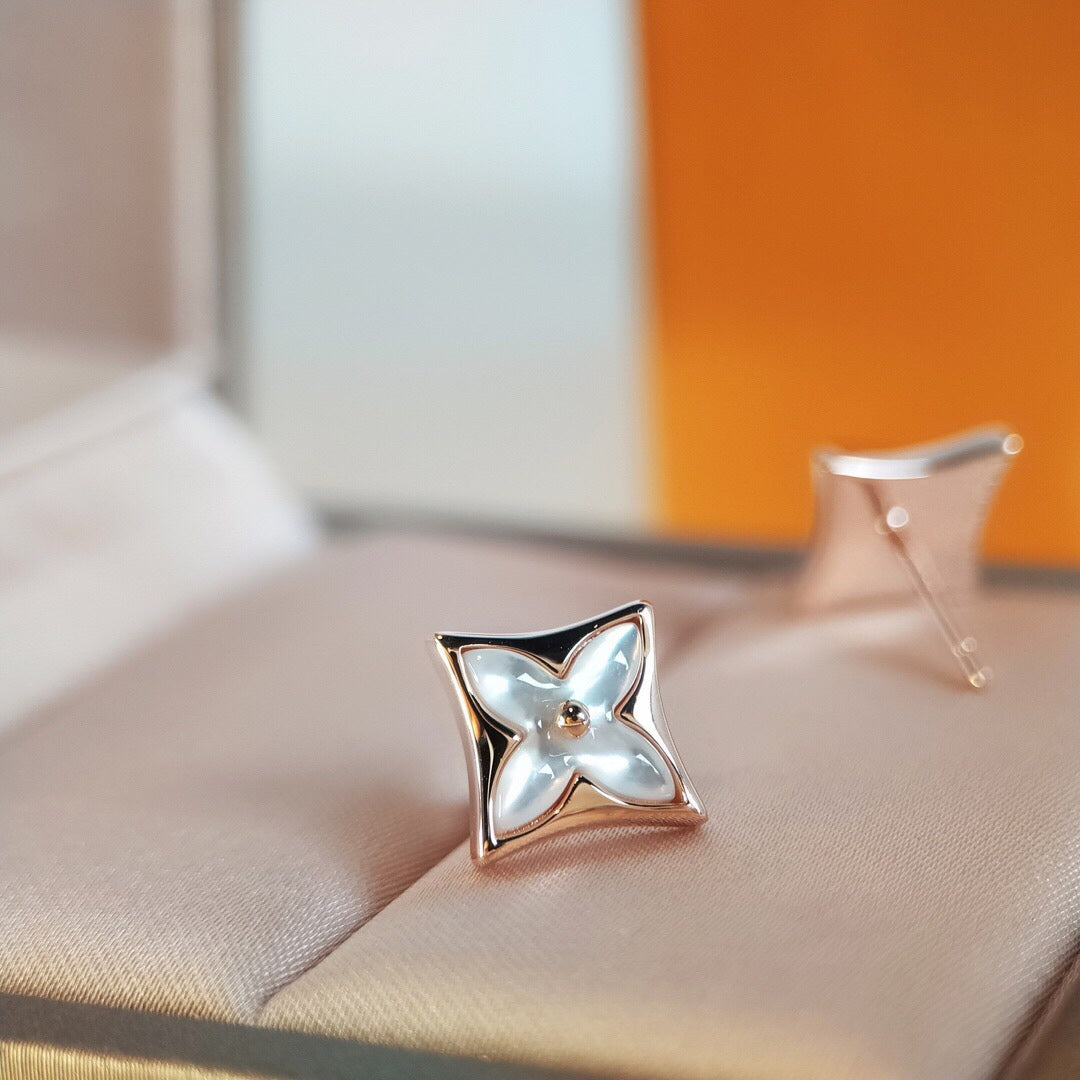 [AuraEcho]STAR MOP PINK GOLD EARRINGS