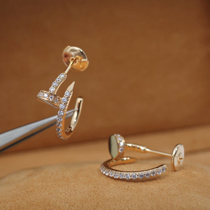 [AuraEcho]JUSTE EARRINGS 12.75MM PINK GOLD DIAMOND