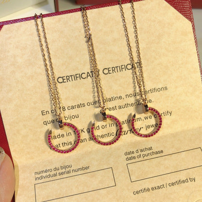 [AuraEcho]JUSTE NECKLACE GOLD RED DIAMONDS