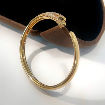 [AuraEcho]PANTHERE GOLD DIAMOND OPEN BRACELET