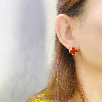 [AuraEcho]CLOVER MEDIUM 1 MOTIFS CARNELIAN  EARRINGS