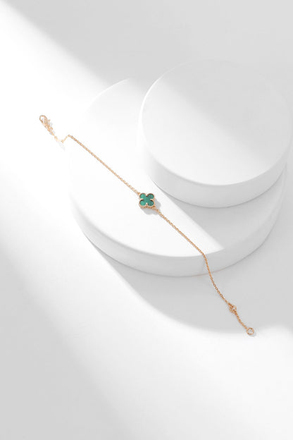 [AuraEcho]CLOVER BRACELET MALACHITE 1 MOTIF