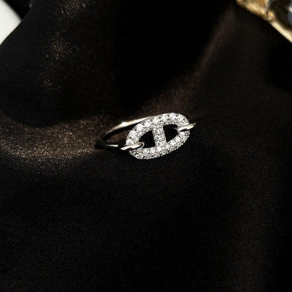 [AuraEcho]RONDE SMALL SILVER DIAMOND RING