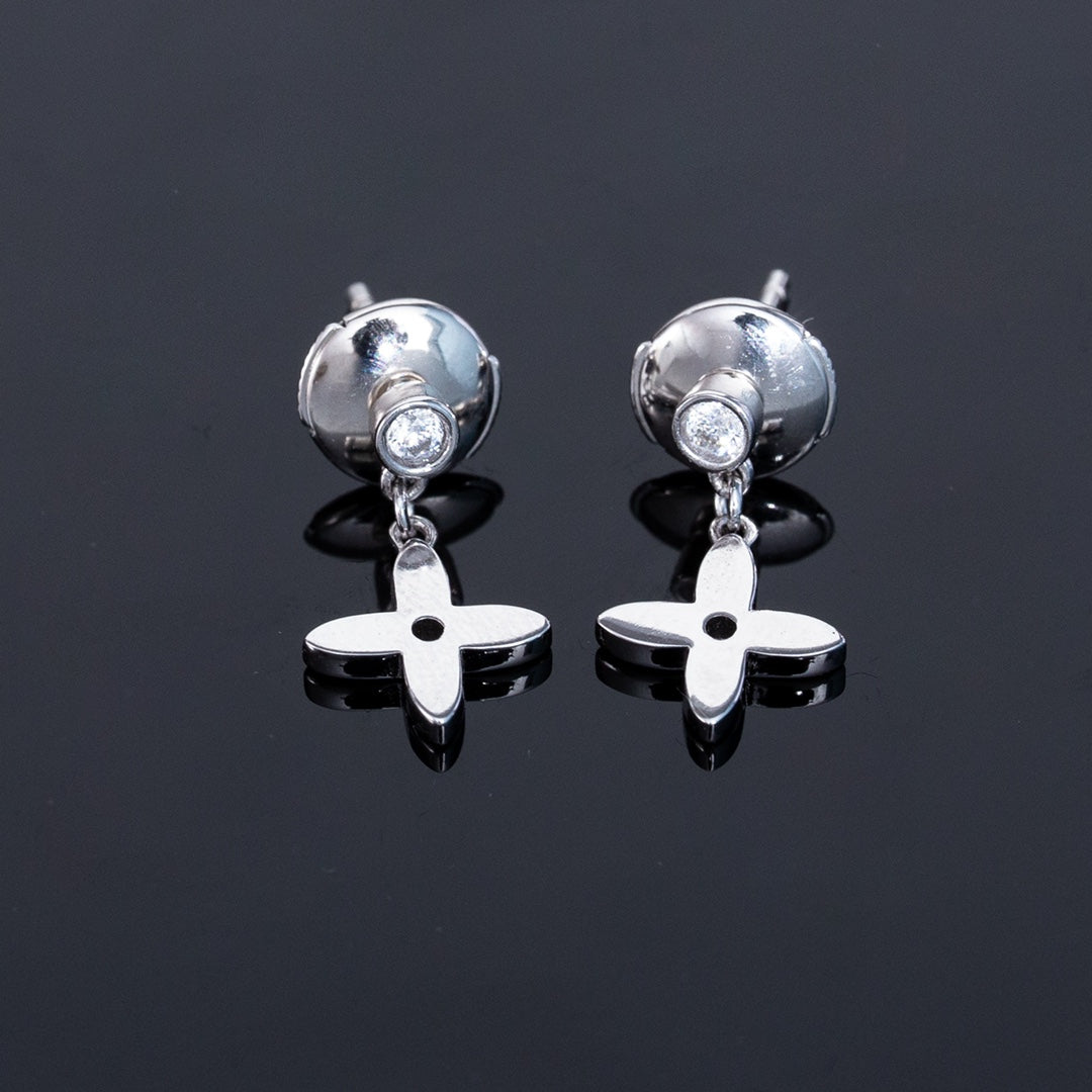 [AuraEcho]VIDYLLE SILVER DIAMOND MINI DROP EARRINGS