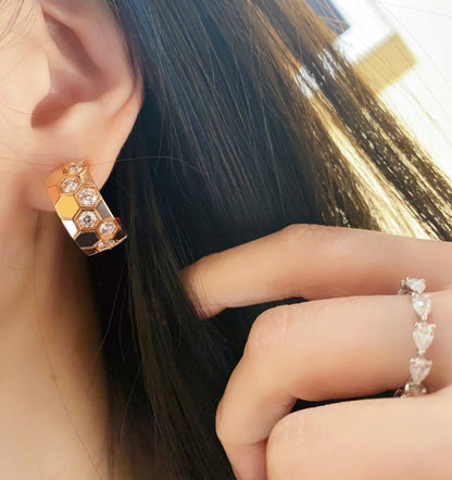 [AuraEcho]BEE LOVE DIAMOND HOOP EARRINGS
