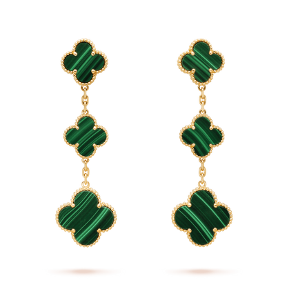 [AuraEcho]CLOVER MALACHITE 3 MOTIFS GOLD