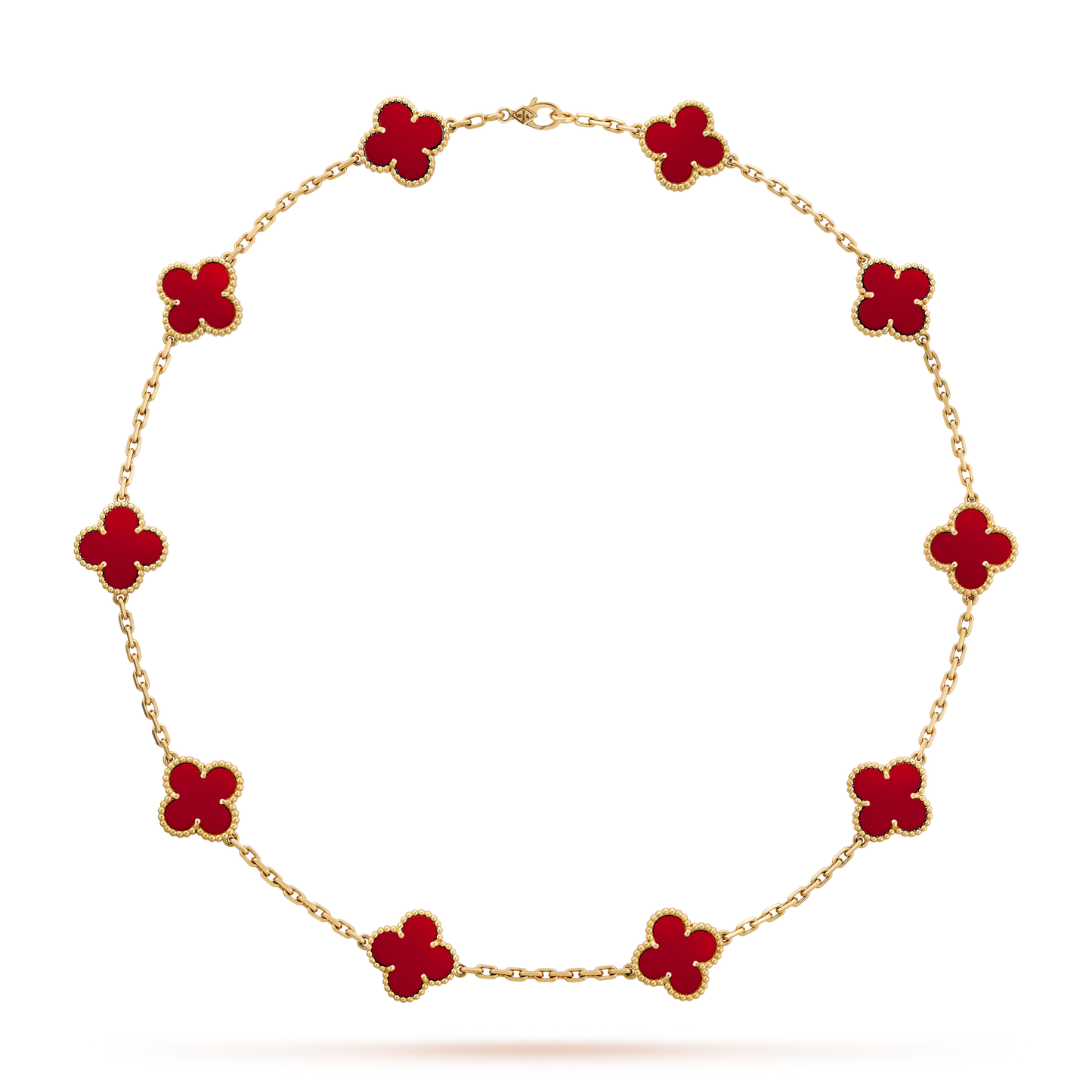 [AuraEcho]CLOVER 10 MOTIFS CARNELIAN NECKLACE