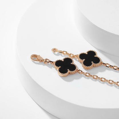 [AuraEcho]CLOVER 10 MOTIFS ONYX NECKLACE