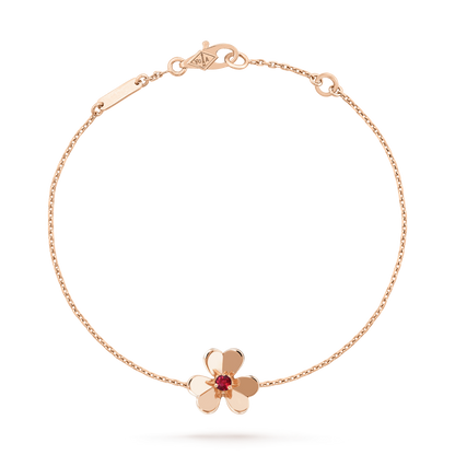 [AuraEcho]FRIVOLE GOLD FLOWER PINK MALACHITE BRACELET
