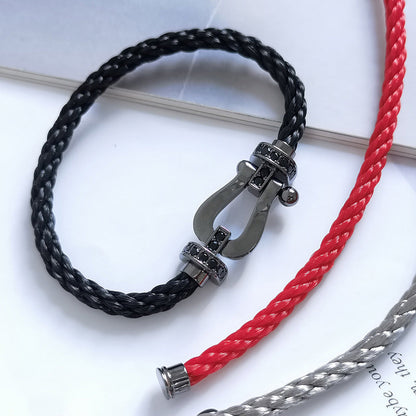 [AuraEcho]FORCE LARGE SERIES HORSESHOE BLACK SAMURAI BRACELET