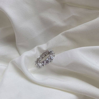 [AuraEcho]Elegant Princess Cut Tennis Ring