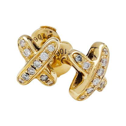 [AuraEcho]JEUX DE GOLD DIAMOND EARRINGS
