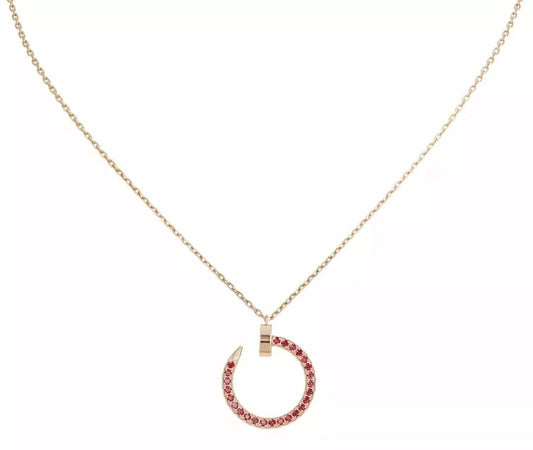 [AuraEcho]JUSTE NECKLACE GOLD RED DIAMONDS