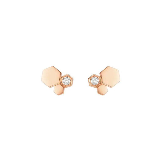 [AuraEcho]BEE LOVE PINK GOLD DIAMOND EARRINGS