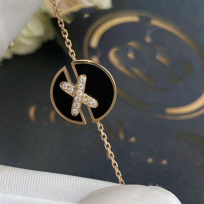 [AuraEcho]JEUX DE BRACELET ONYX PINK GOLD DIAMOND