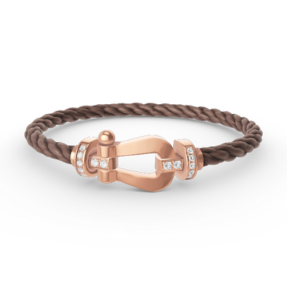 [AuraEcho]FORCE LARGE HORSESHOE HALF DIAMOND BRACELET ROSE GOLD