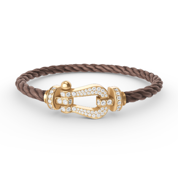 [AuraEcho]FORCE LARGE HORSESHOE FULL DIAMOND BRACELET GOLD