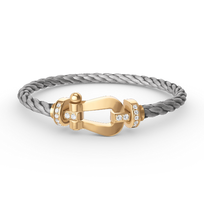 [AuraEcho]FORCE LARGE HORSESHOE HALF DIAMOND BRACELET GOLD
