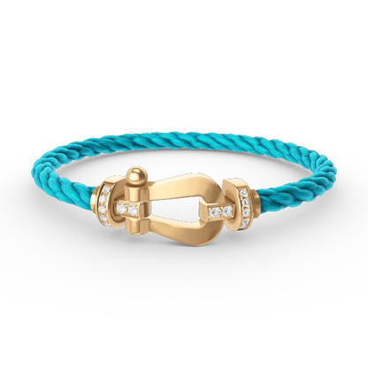 [AuraEcho]FORCE LARGE HORSESHOE HALF DIAMOND BRACELET GOLD