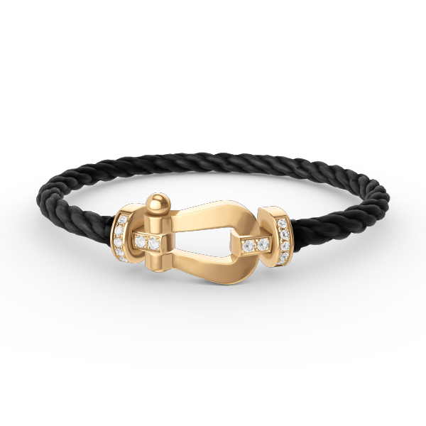 [AuraEcho]FORCE LARGE HORSESHOE HALF DIAMOND BRACELET GOLD