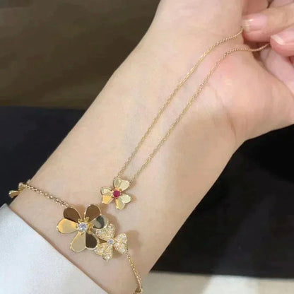 [AuraEcho]FRIVOLE GOLD FLOWER NECKLACE