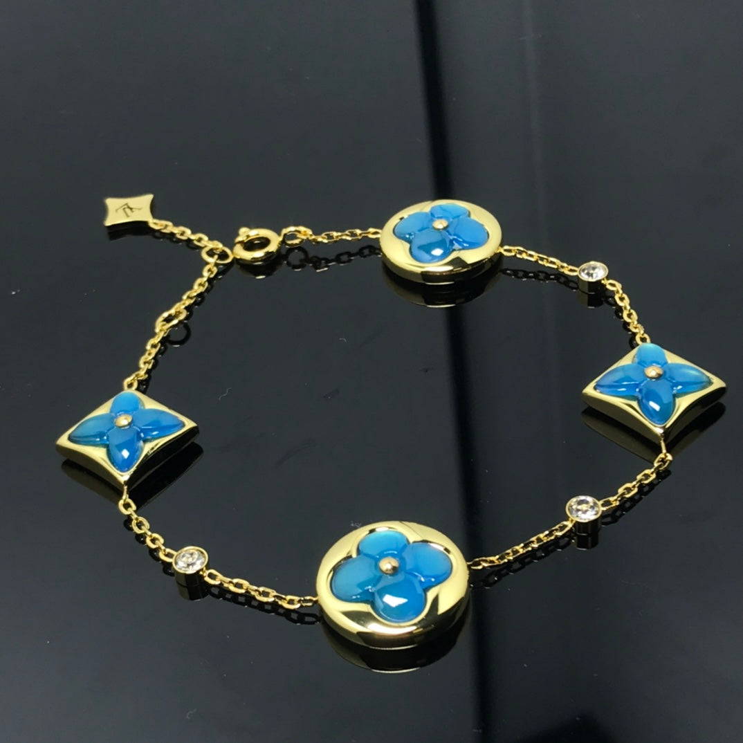 [AuraEcho]STAR AND SUN 4 MOTIF BLUE BRACELET